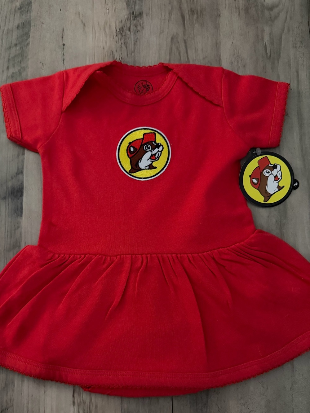 Buc-ees Baby 0-3 Month Girl Dress with Mascot Patch